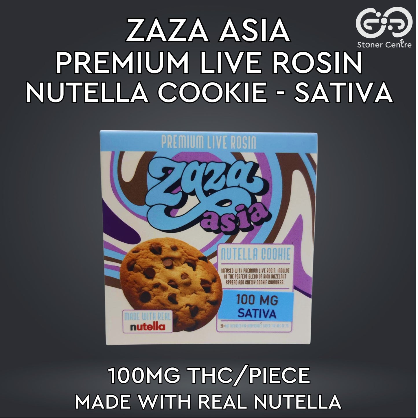 ZAZA ASIA | PREMIUM LIVE ROSIN NUTELLA COOKIE - SATIVA | 100MG THC/PIECE