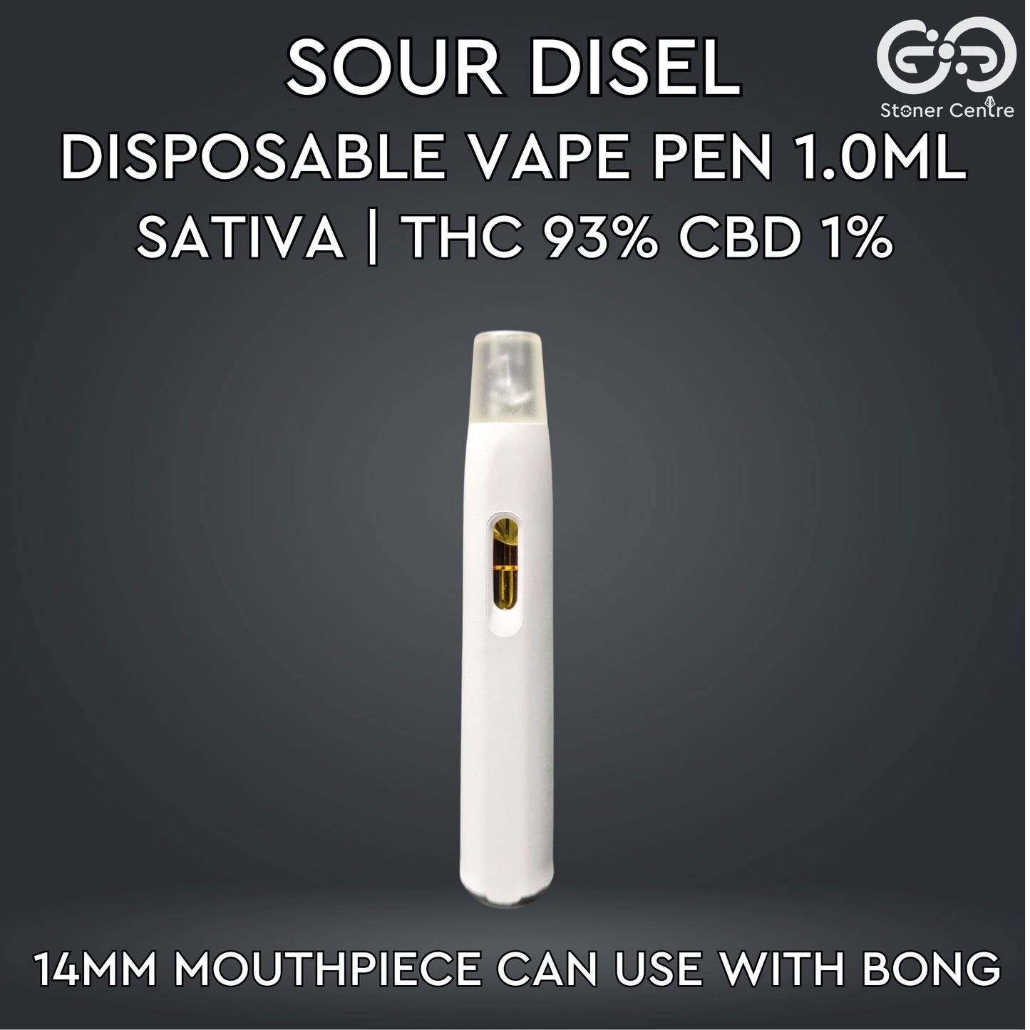 DISPOSABLE VAPE PEN 1.0ML | SOUR DISEL : SATIVA