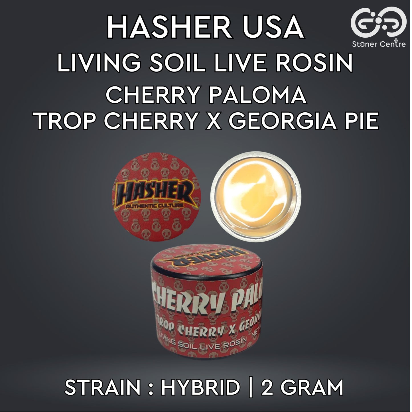 HASHER USA LIVING SOIL LIVE ROSIN | CHERRY PALOMA - TROP CHERRY X GEORGIA PIE
