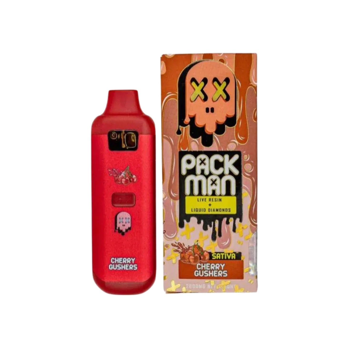 PACK MAN - LIVE RESIN + LIQUID DIAMONDS 2.0ML | CHERRY GUSHERS : SATIVA