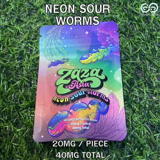 Jelly | Zaza Asia Neon Sour Worms Edibles gummy infused thc snack