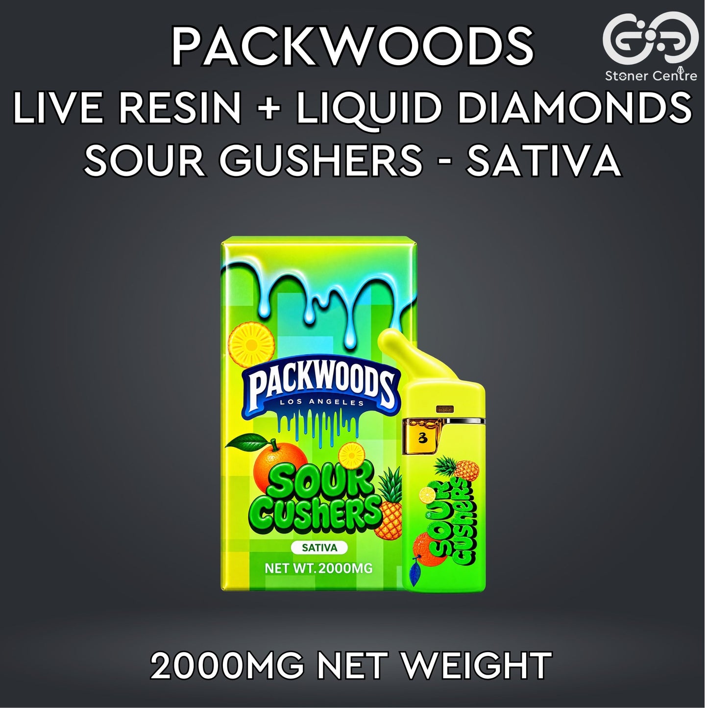 PACKWOODS - LIVE RESIN + LIQUID DIAMONDS 2.0ML | SOUR GUSHERS : SATIVA