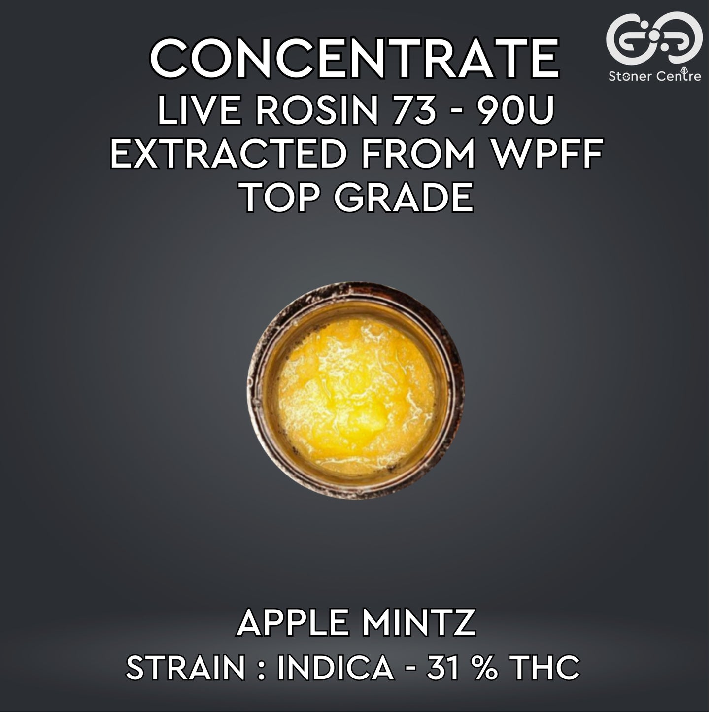 CONCENTRATE - LIVE ROSIN 73 - 90U EXTRACTED FROM WPFF TOP GRADE | APPLE MINTZ