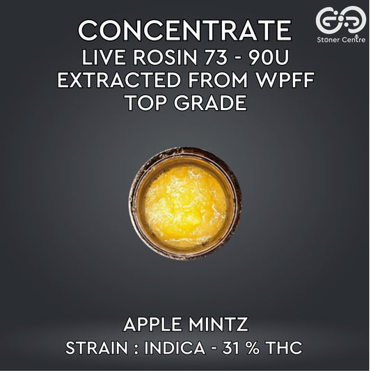 CONCENTRATE - LIVE ROSIN 73 - 90U EXTRACTED FROM WPFF TOP GRADE | APPLE MINTZ