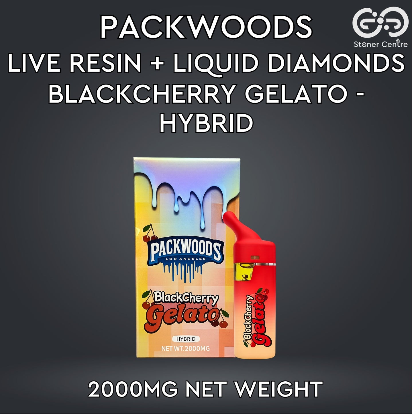 PACKWOODS - LIVE RESIN + LIQUID DIAMONDS 2.0ML | BLACKCHERRY GELATO : HYBRID