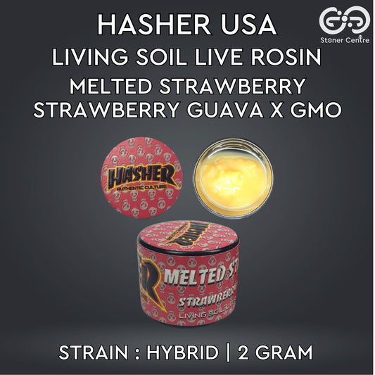 HASHER USA LIVING SOIL LIVE ROSIN | MELTED STRAWBERRY - STRAWBERRY GUAVA X GMO