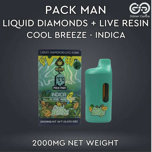 PACK MAN LIQUID DIAMONDS + LIVE RESIN | COOL BREEZE : INDICA
