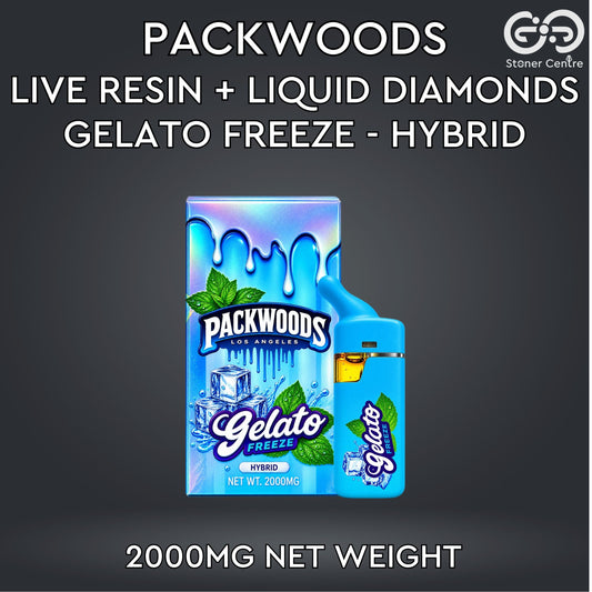 PACKWOODS - LIVE RESIN + LIQUID DIAMONDS 2.0ML | GELATO FREEZE : HYBRID