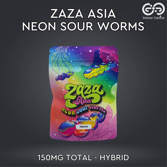 JELLY ZAZA ASIA | NEON SOUR WORMS 150MG EDIBLES GUMMY INFUSED THC SNACK
