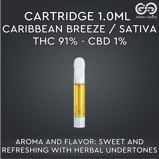 Cartridge 1.0ML | CARIBBEAN BREEZE : SATIVA (เฉพาะหัวคาร์ทไม่รวมแบต)