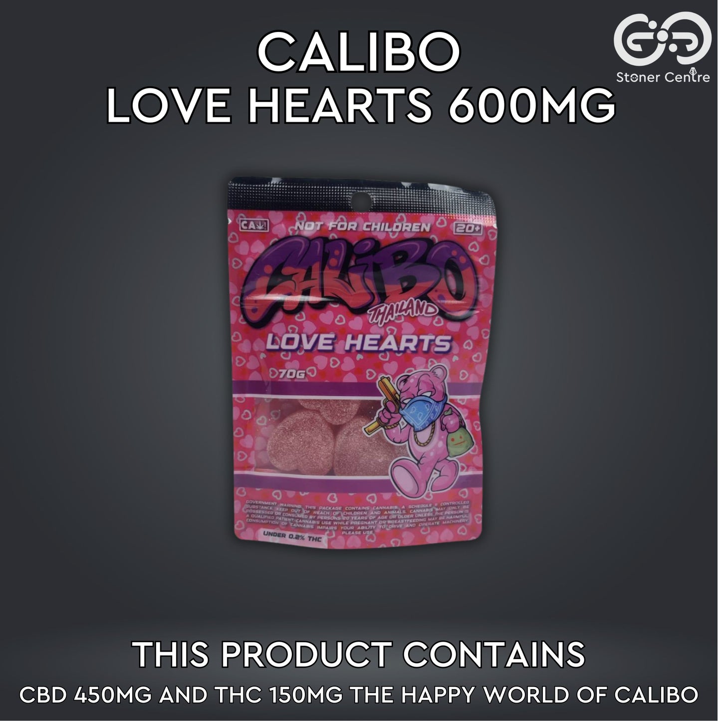EDIBLE - CALIBO | LOVE HEARTS 600MG EDIBLES GUMMY INFUSED THC SNACK JELLY