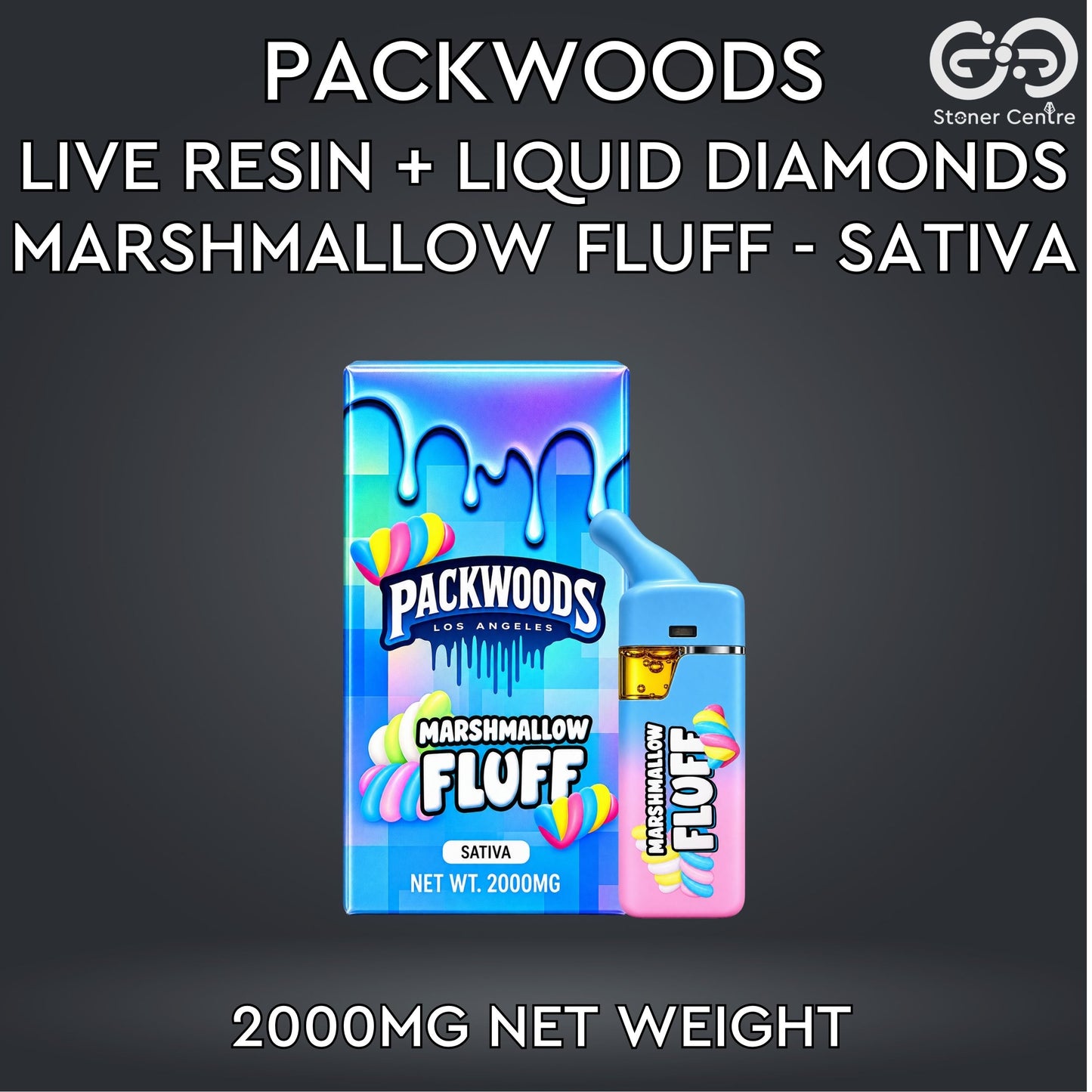 PACKWOODS - LIVE RESIN + LIQUID DIAMONDS 2.0ML | MARSHMALLOW FLUFF : SATIVA
