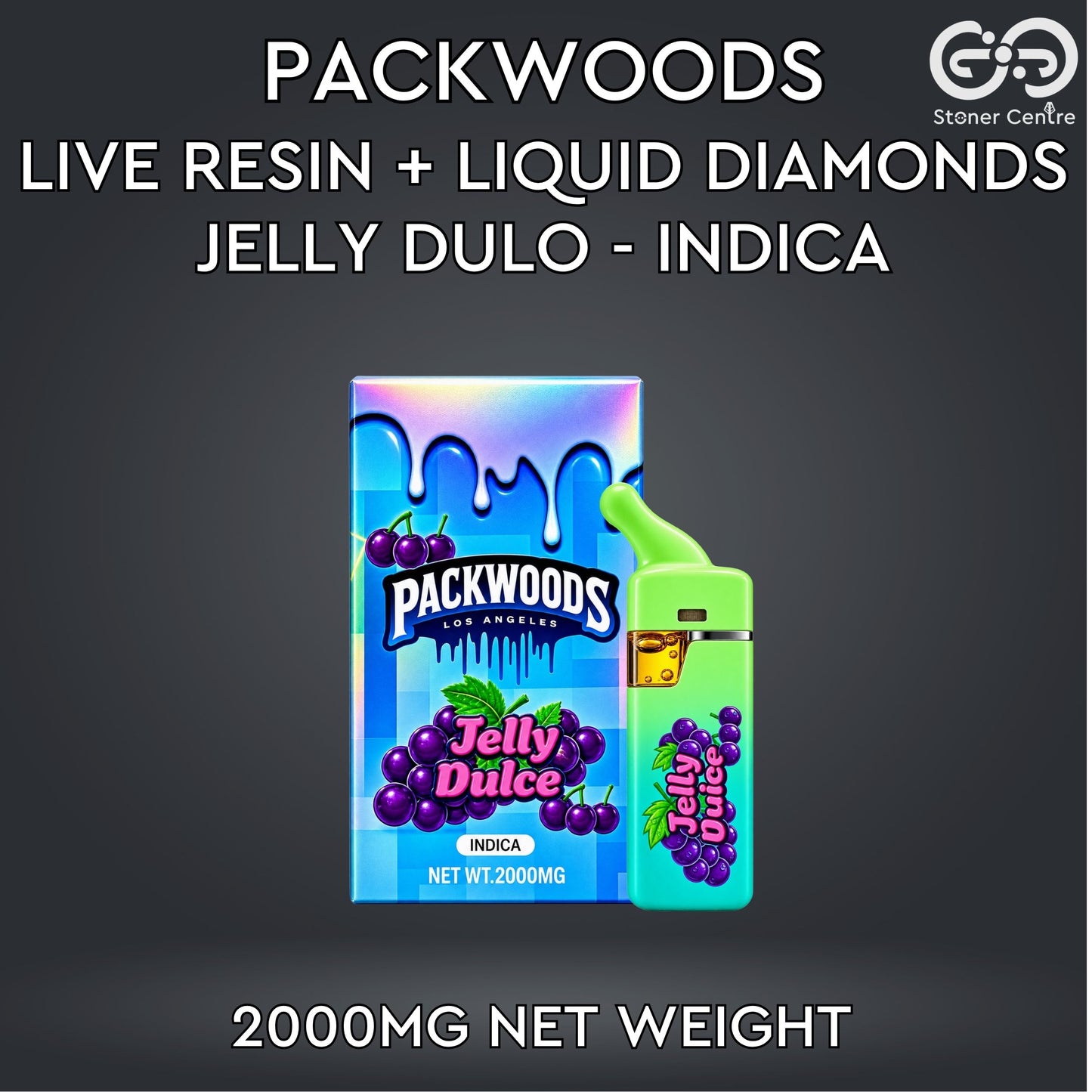 PACKWOODS - LIVE RESIN + LIQUID DIAMONDS 2.0ML | JELLY DULO : INDICA