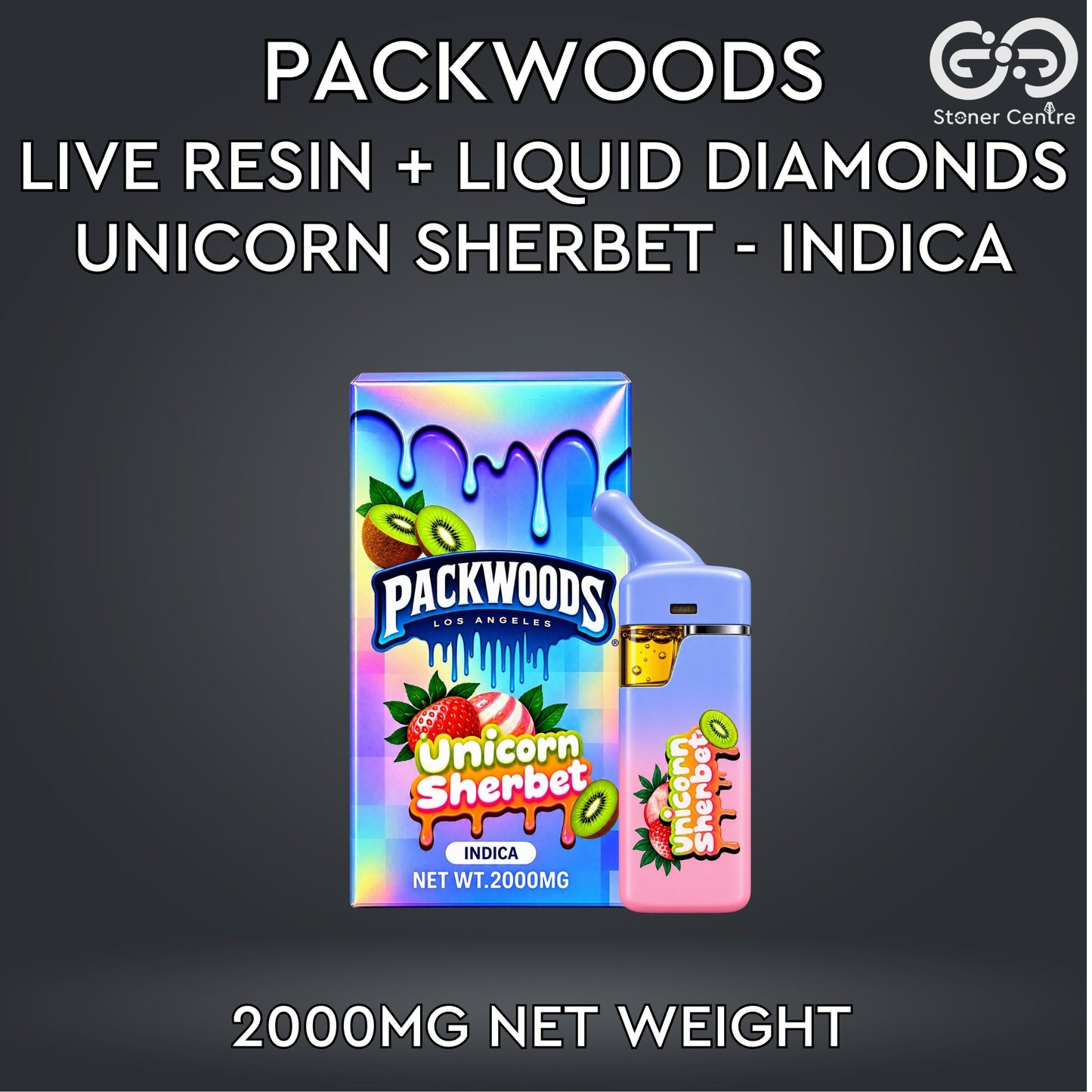 PACKWOODS - LIVE RESIN + LIQUID DIAMONDS 2.0ML | UNICORN SHERBET : INDICA