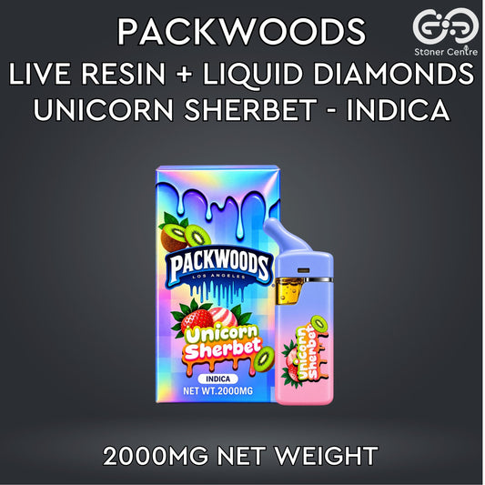 PACKWOODS - LIVE RESIN + LIQUID DIAMONDS 2.0ML | UNICORN SHERBET : INDICA