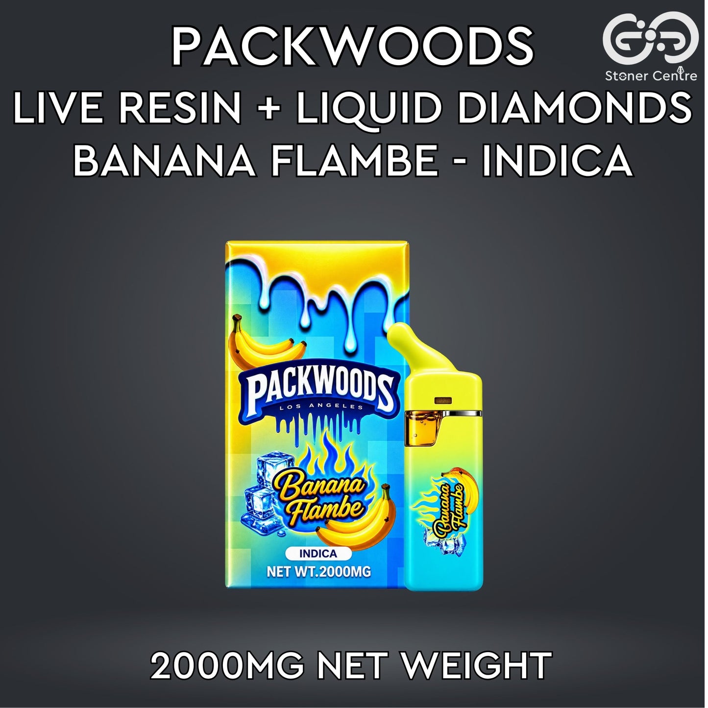 PACKWOODS - LIVE RESIN + LIQUID DIAMONDS 2.0ML | BANANA FLAMBE : INDICA