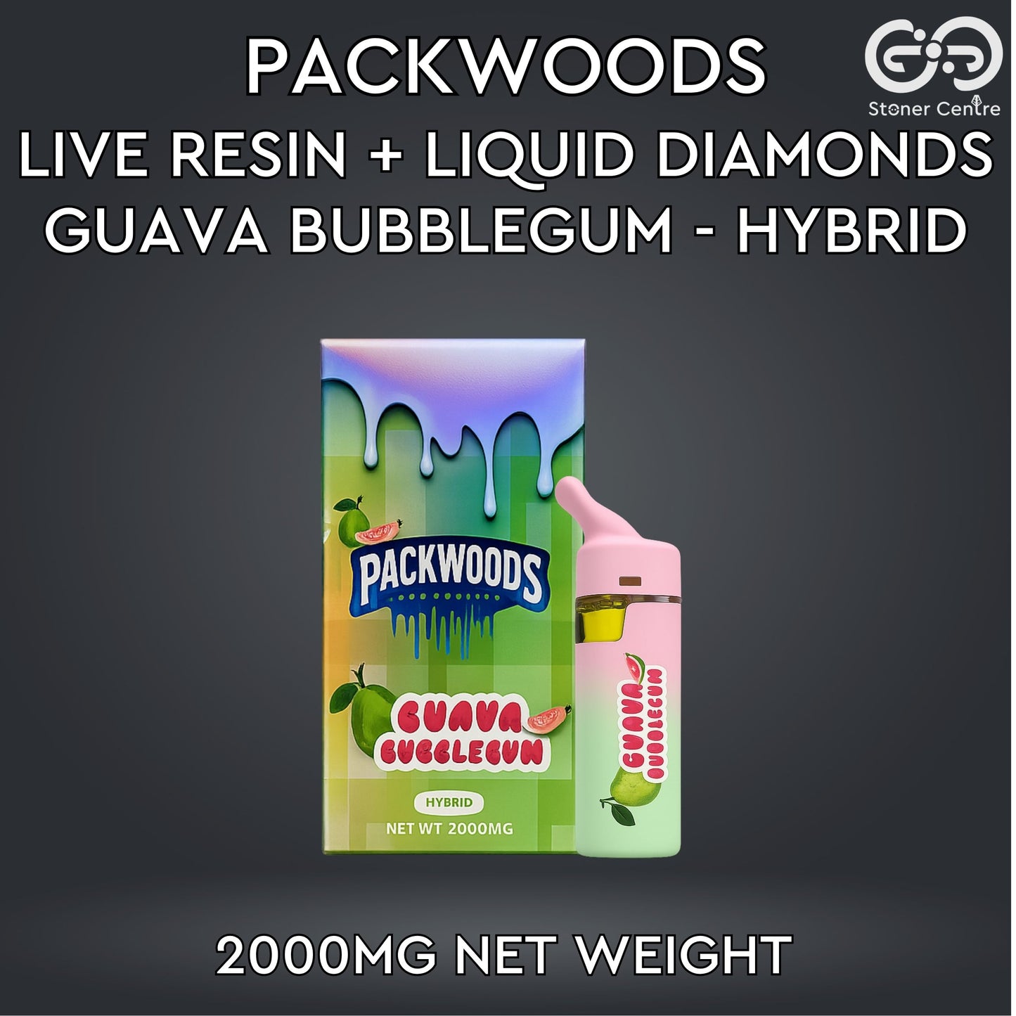 PACKWOODS - LIVE RESIN + LIQUID DIAMONDS 2.0ML | GUAVA BUBBLEGUM : HYBRID