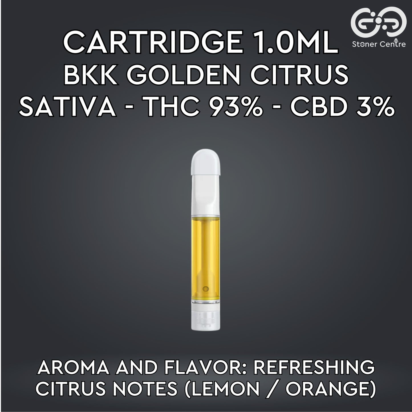 Cartridge 1.0ML | BKK GOLDEN CITRUS : SATIVA (เฉพาะหัวคาร์ทไม่รวมแบต)