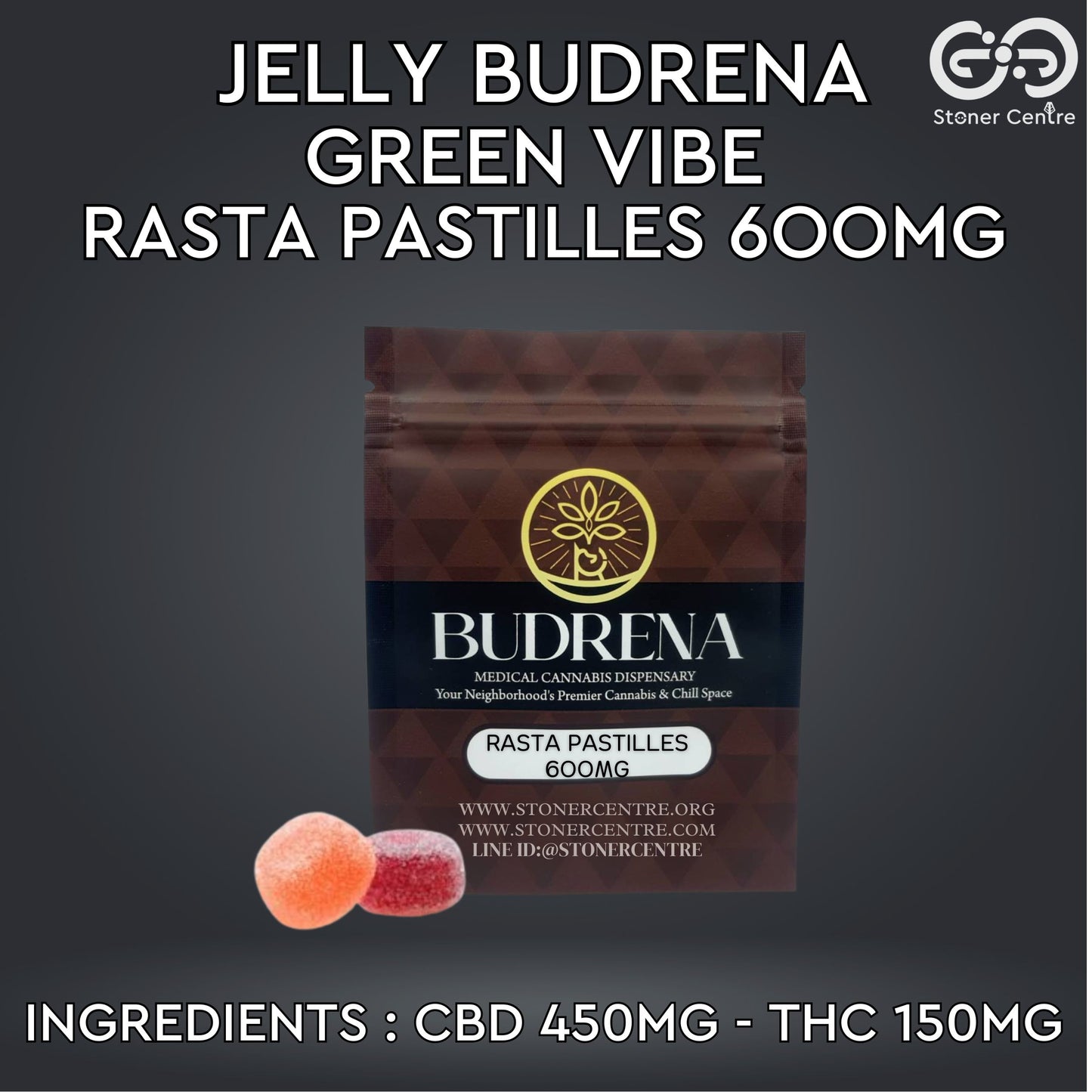 JELLY BUDRENA GREEN VIBE | RASTA PASTILLES 600MG