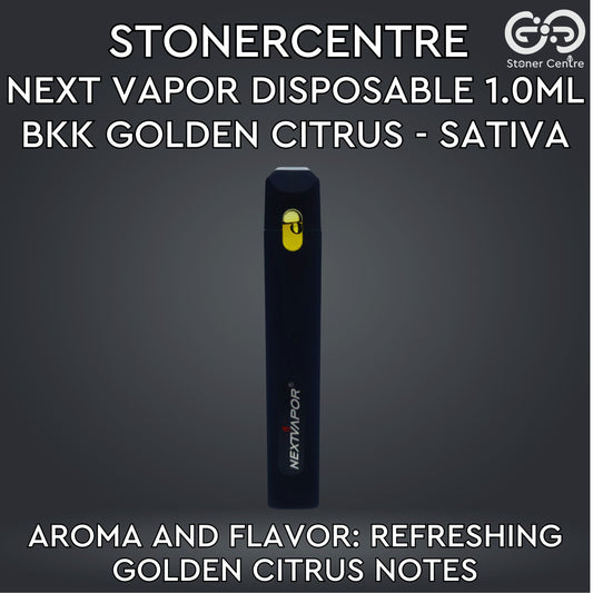 STONERCENTRE | NEXT VAPOR DISPOSABLE 1.0ML | BKK GOLDEN CITRUS - SATIVA