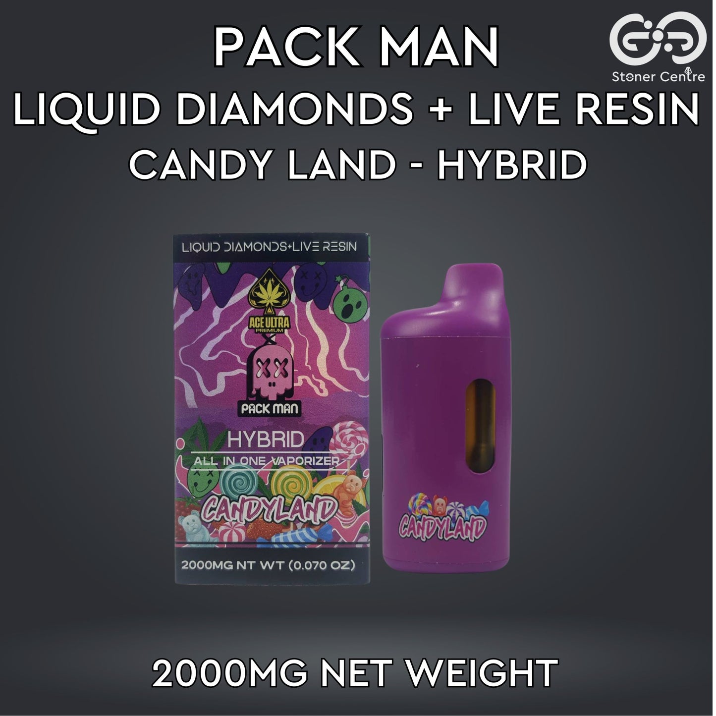 PACK MAN LIQUID DIAMONDS + LIVE RESIN | CANDY LAND : HYBRID