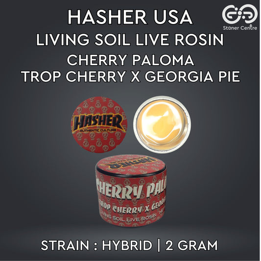 HASHER USA LIVING SOIL LIVE ROSIN | CHERRY PALOMA - TROP CHERRY X GEORGIA PIE