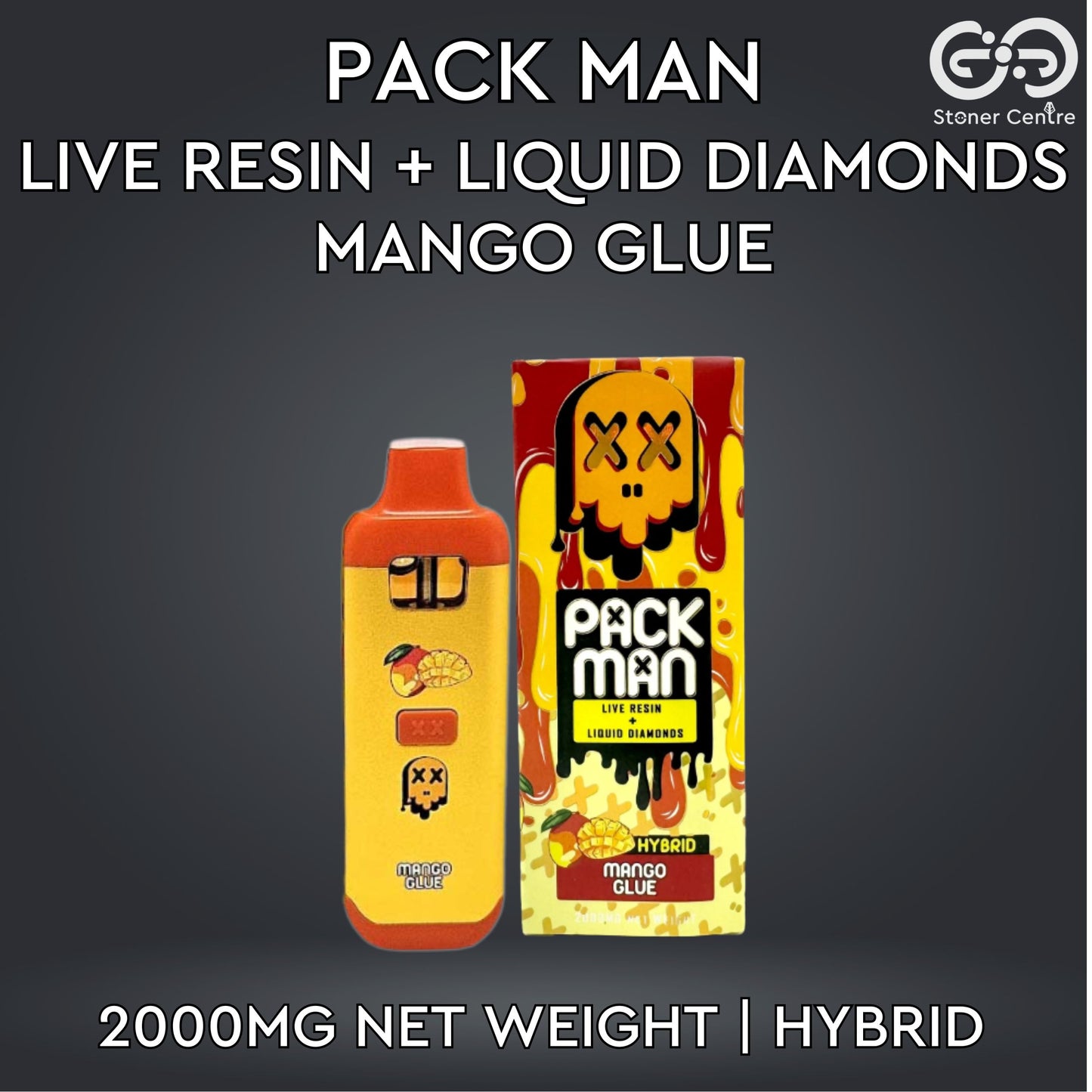 PACK MAN - LIVE RESIN + LIQUID DIAMONDS 2.0ML | MANGO GLUE : HYBRID