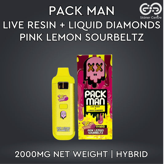 PACK MAN - LIVE RESIN + LIQUID DIAMONDS 2.0ML | PINK LEMON SOURBELTZ : HYBRID