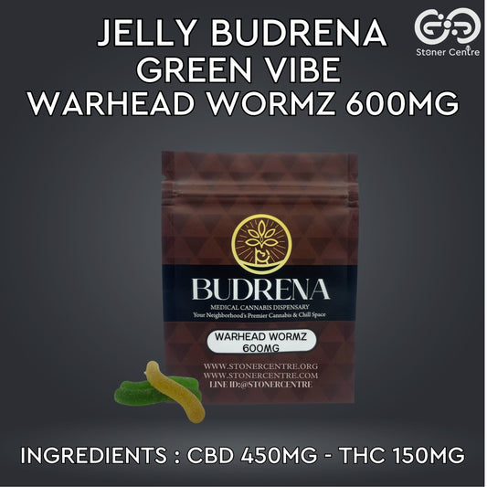 JELLY BUDRENA GREEN VIBE | WARHEAD WORMZ 600MG
