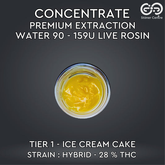 CONCENTRATE - PREMIUM EXTRACTION WATER 90 - 159U LIVE ROSIN | TIER 1 - ICE CREAM CAKE