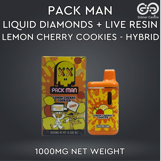 PACK MAN LIQUID DIAMONDS + LIVE RESIN 1.0ML | LEMON CHERRY COOKIES : HYBRID