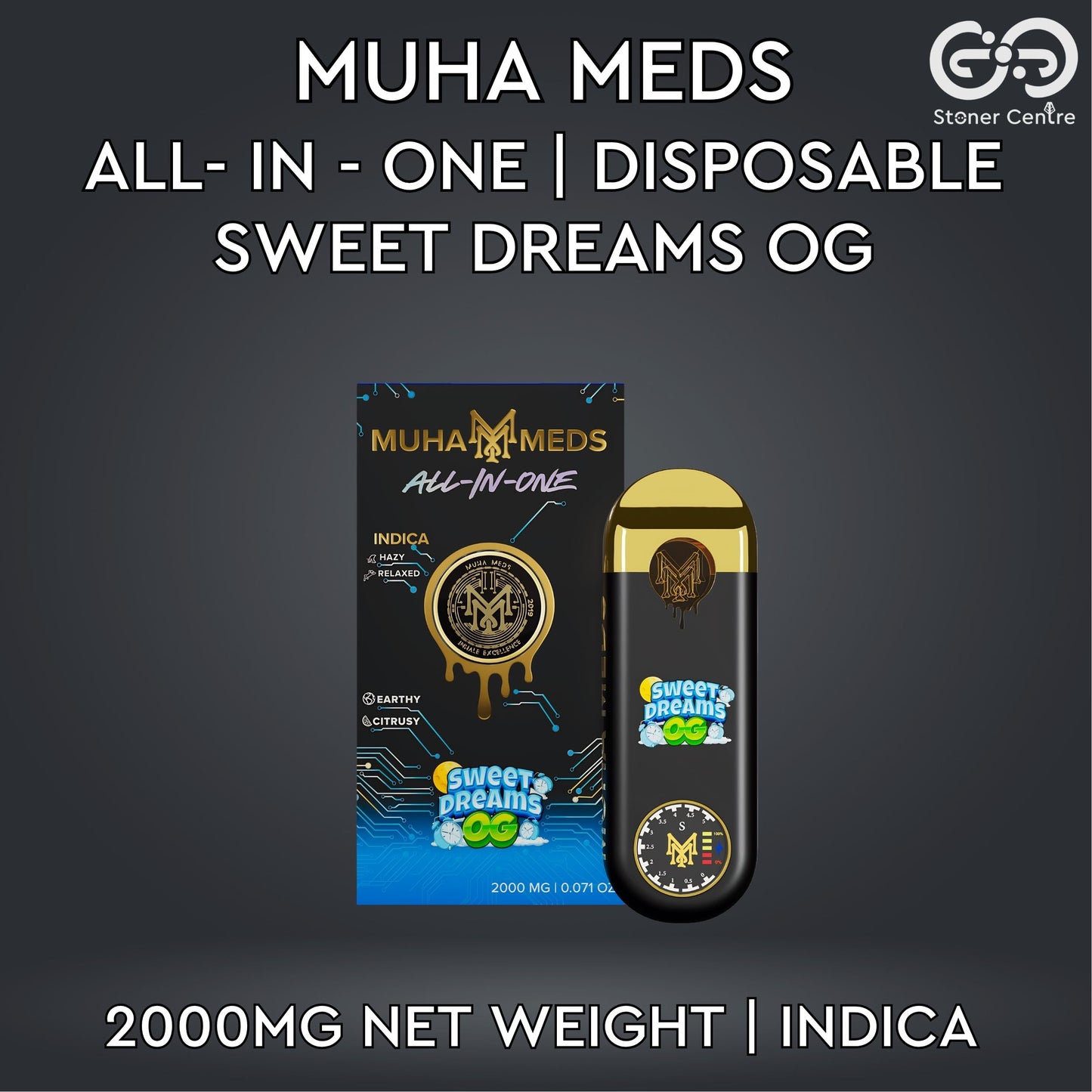 MUHA MEDS ALL - IN - ONE DISPOSABLE 2.0MG | SWEET DREAMS OG : INDICA