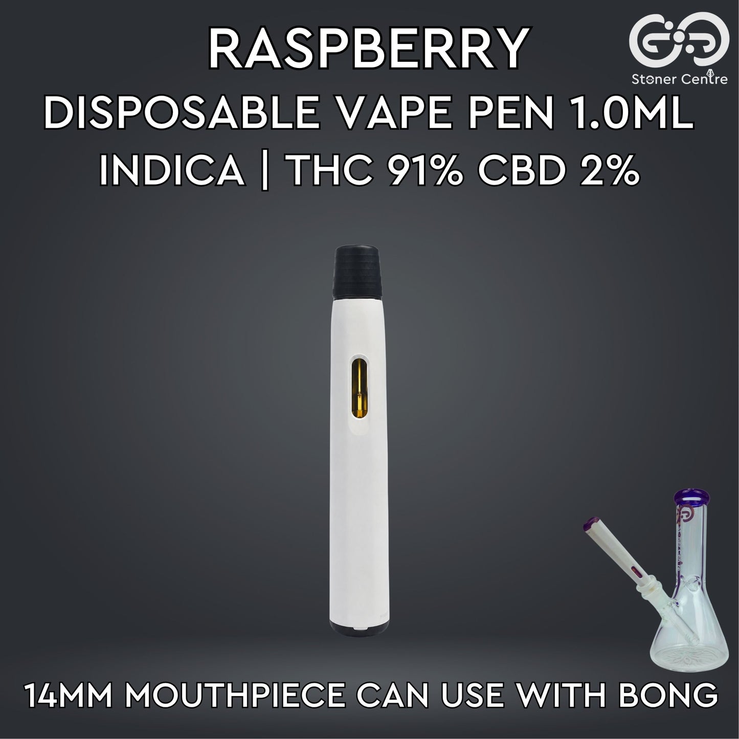 DISPOSABLE VAPE PEN 1.0ML | RASPBERRY : INDICA