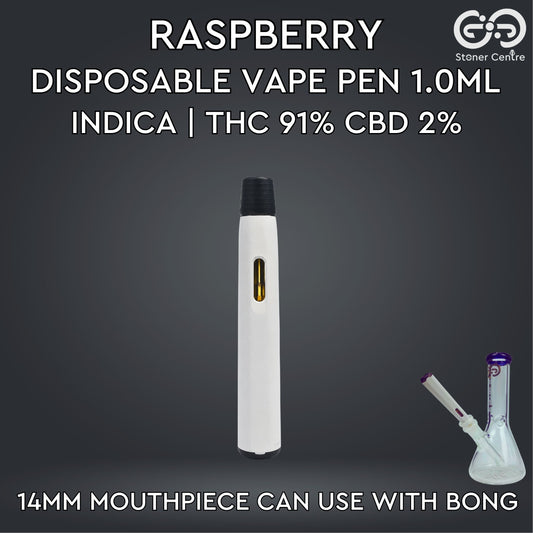 DISPOSABLE VAPE PEN 1.0ML | RASPBERRY : INDICA