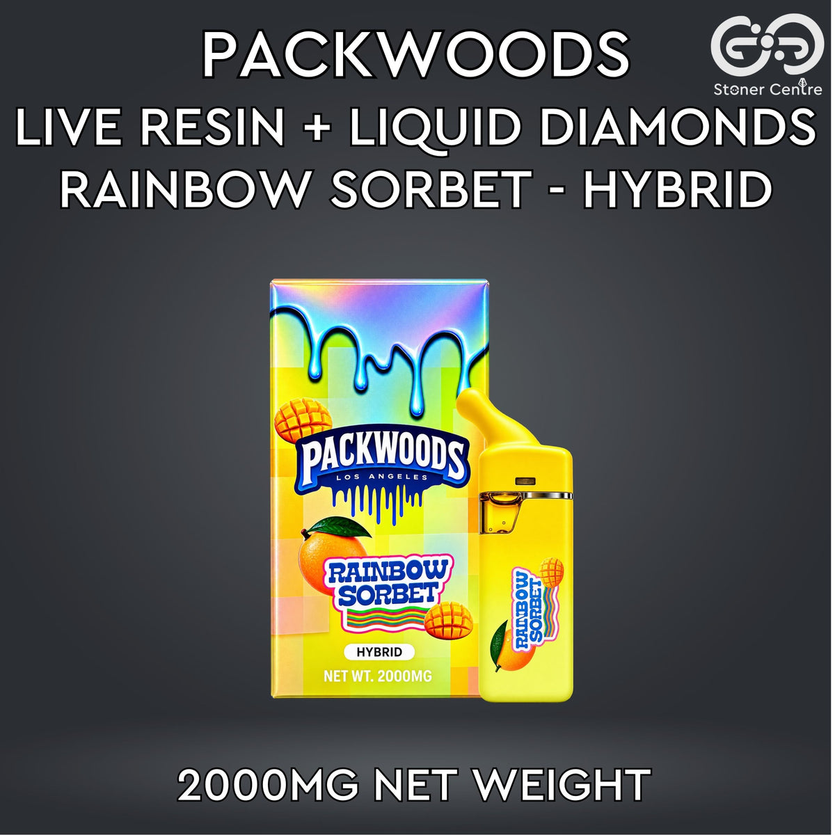 PACKWOODS - LIVE RESIN + LIQUID DIAMONDS 2.0ML | RAINBOW SORBET : HYBRID