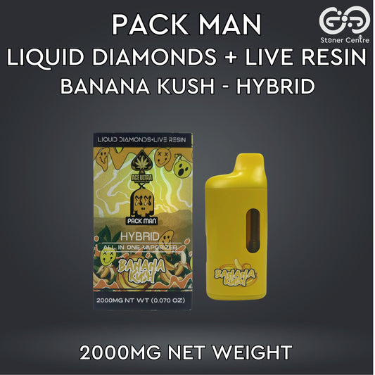 PACK MAN LIQUID DIAMONDS + LIVE RESIN | BANANA KUSH : HYBRID