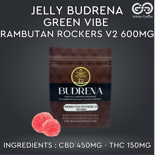 JELLY BUDRENA GREEN VIBE | RAMBUTAN ROCKERS V2. 600MG