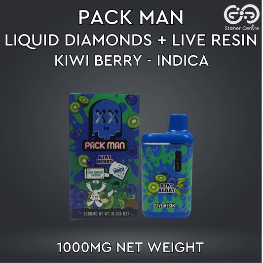 PACK MAN LIQUID DIAMONDS + LIVE RESIN 1.0ML | KIWI BERRY : INDICA