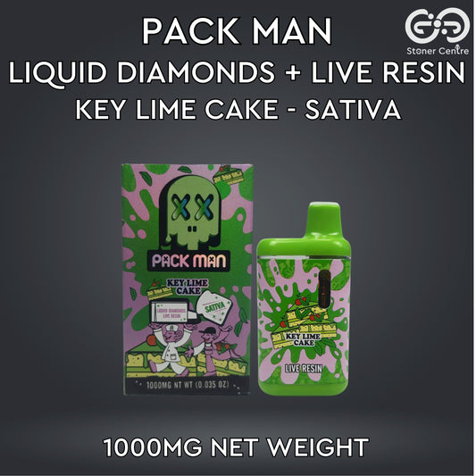 PACK MAN LIQUID DIAMONDS + LIVE RESIN 1.0ML | KEY LIME CAKE : SATIVA