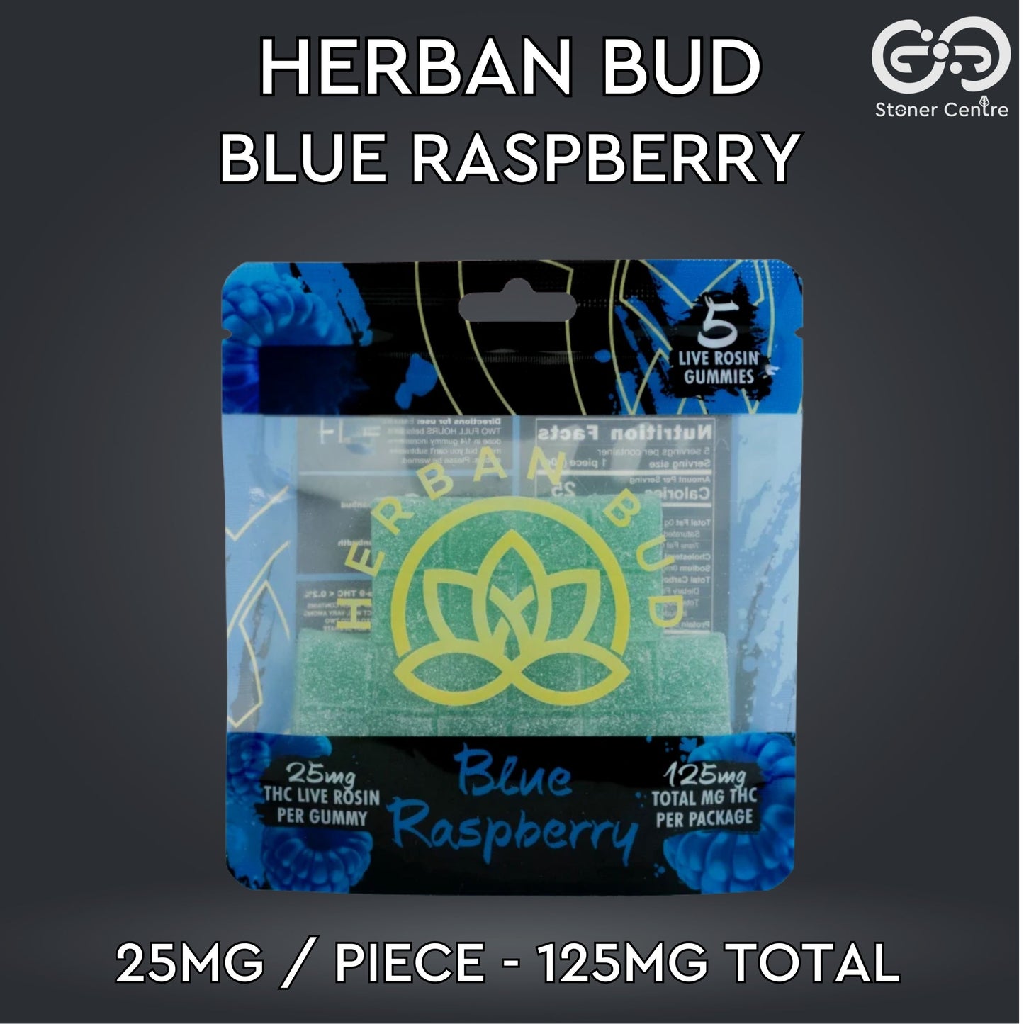 Jelly | Herban Bud Blue Raspberry Edibles gummy infused thc snack