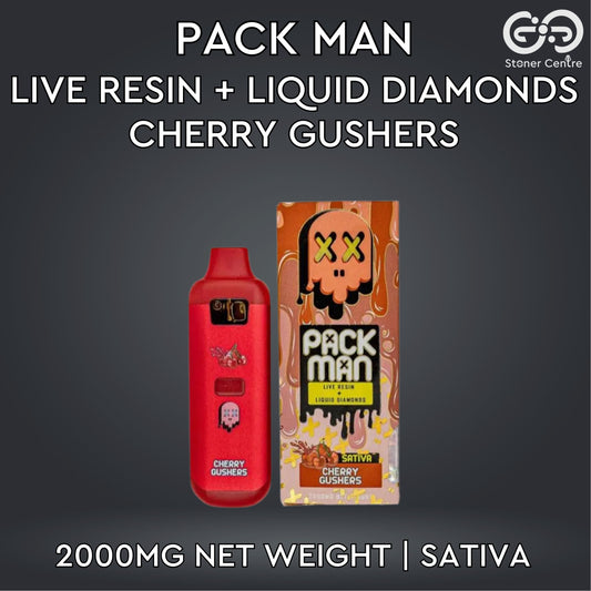 PACK MAN - LIVE RESIN + LIQUID DIAMONDS 2.0ML | CHERRY GUSHERS : SATIVA