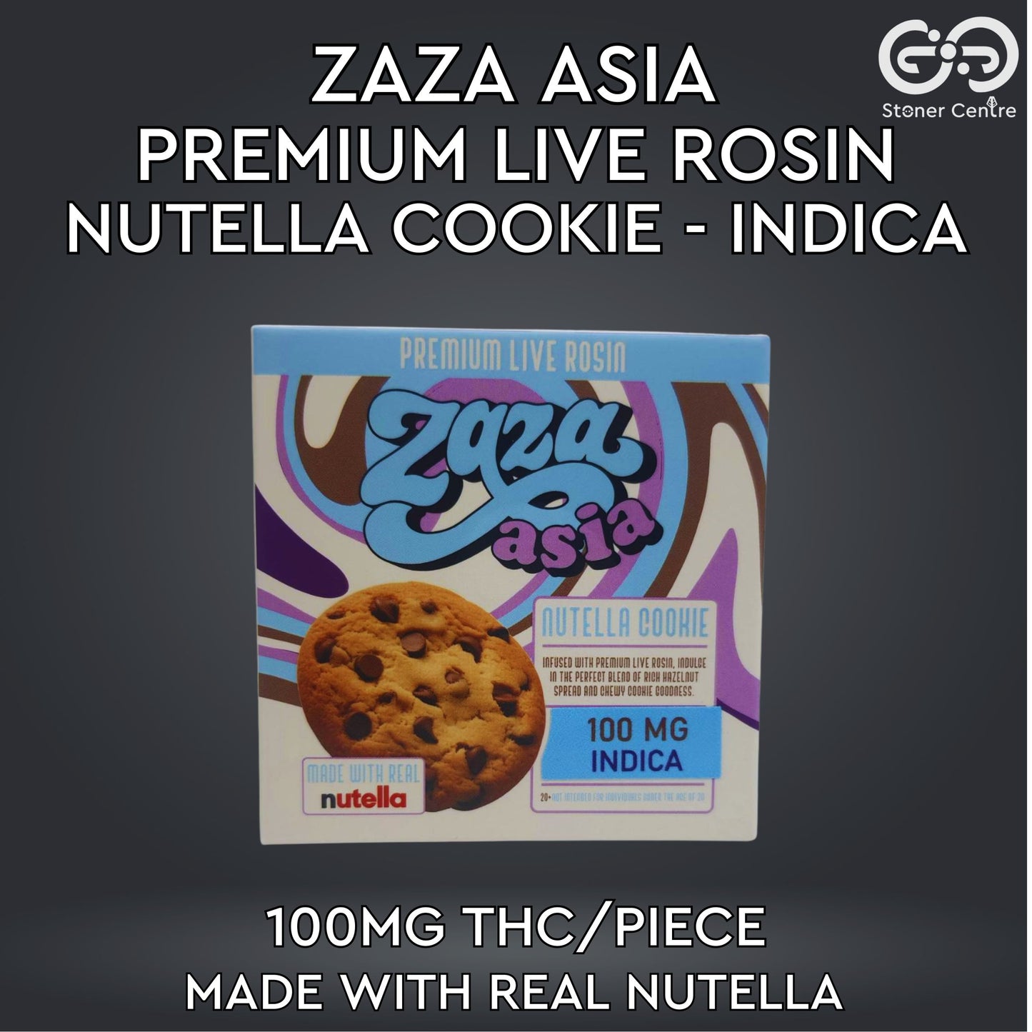 ZAZA ASIA | PREMIUM LIVE ROSIN NUTELLA COOKIE - INDICA | 100MG THC/PIECE