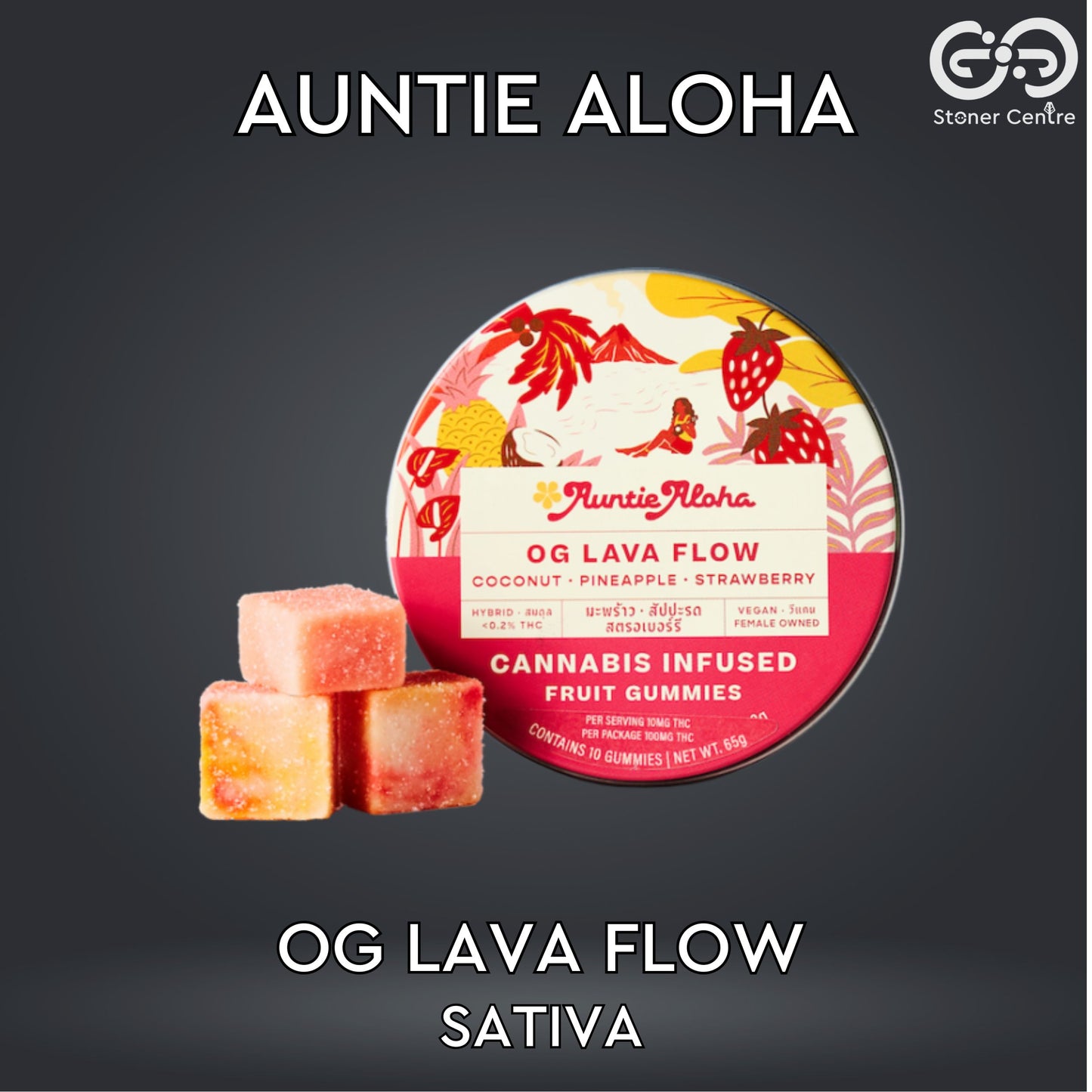 Jelly AUNTIE ALOHA OG LAVA FLOW Edibles gummy infused thc snack