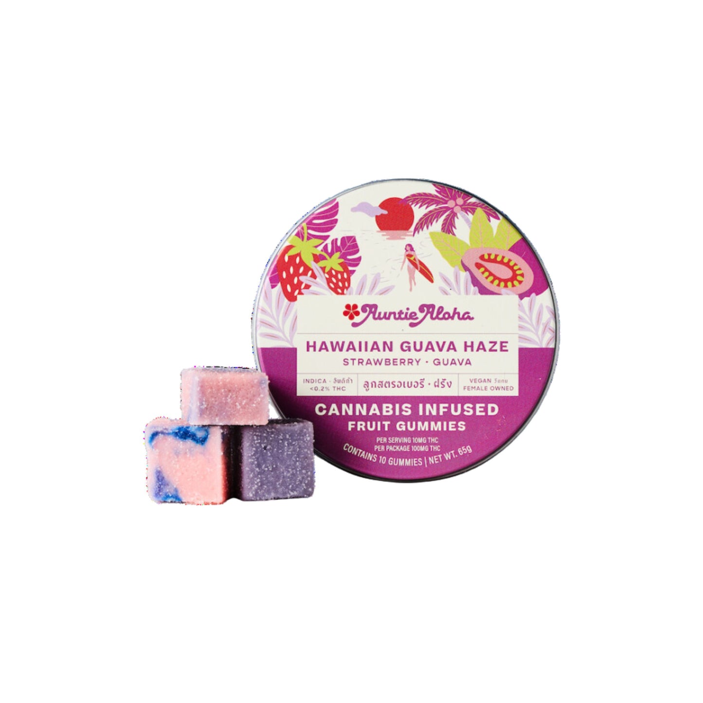 Jelly AUNTIE ALOHA HAWAIIAN GUAVA HAZE Edibles gummy infused thc snack