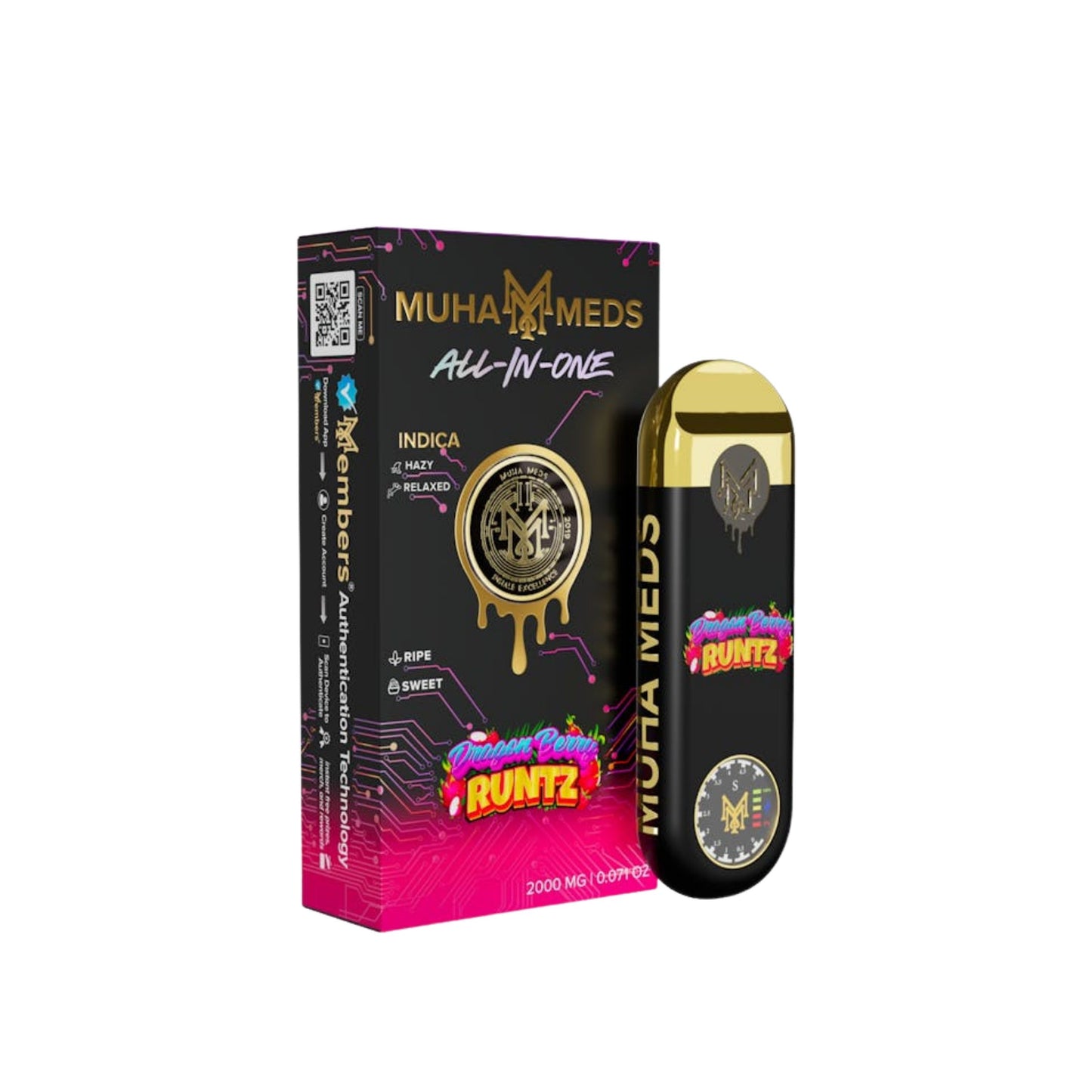 MUHA MEDS ALL - IN - ONE DISPOSABLE 2.0MG | DRAGON BERRY RUNTZ : INDICA