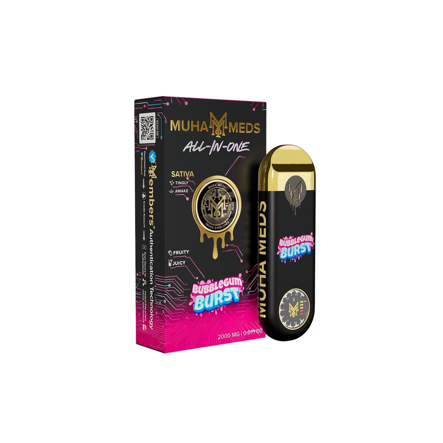 MUHA MEDS ALL - IN - ONE DISPOSABLE 2.0ML | BUBBLEGUM BURST : SATIVA