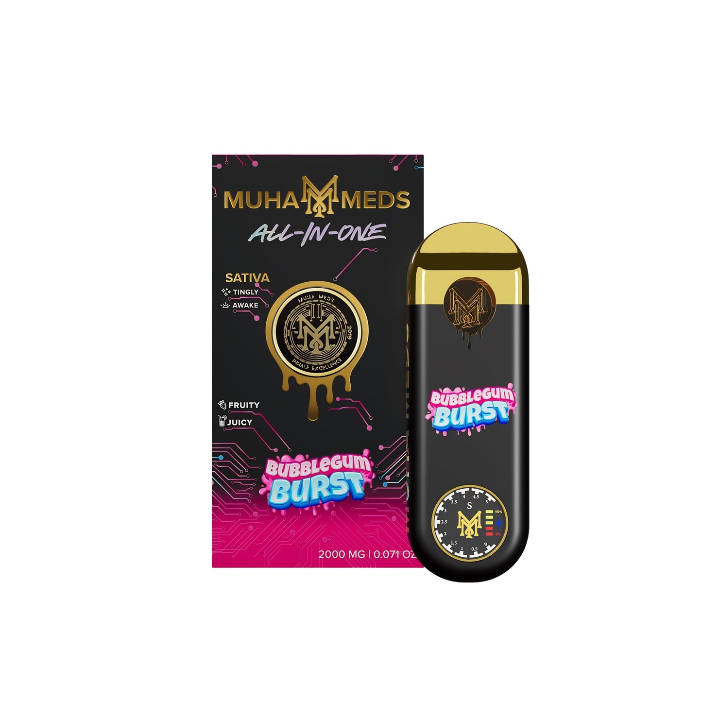 MUHA MEDS ALL - IN - ONE DISPOSABLE 2.0ML | BUBBLEGUM BURST : SATIVA