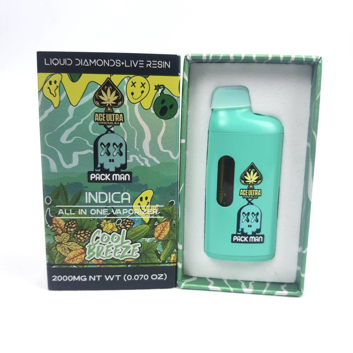 PACK MAN LIQUID DIAMONDS + LIVE RESIN | COOL BREEZE : INDICA