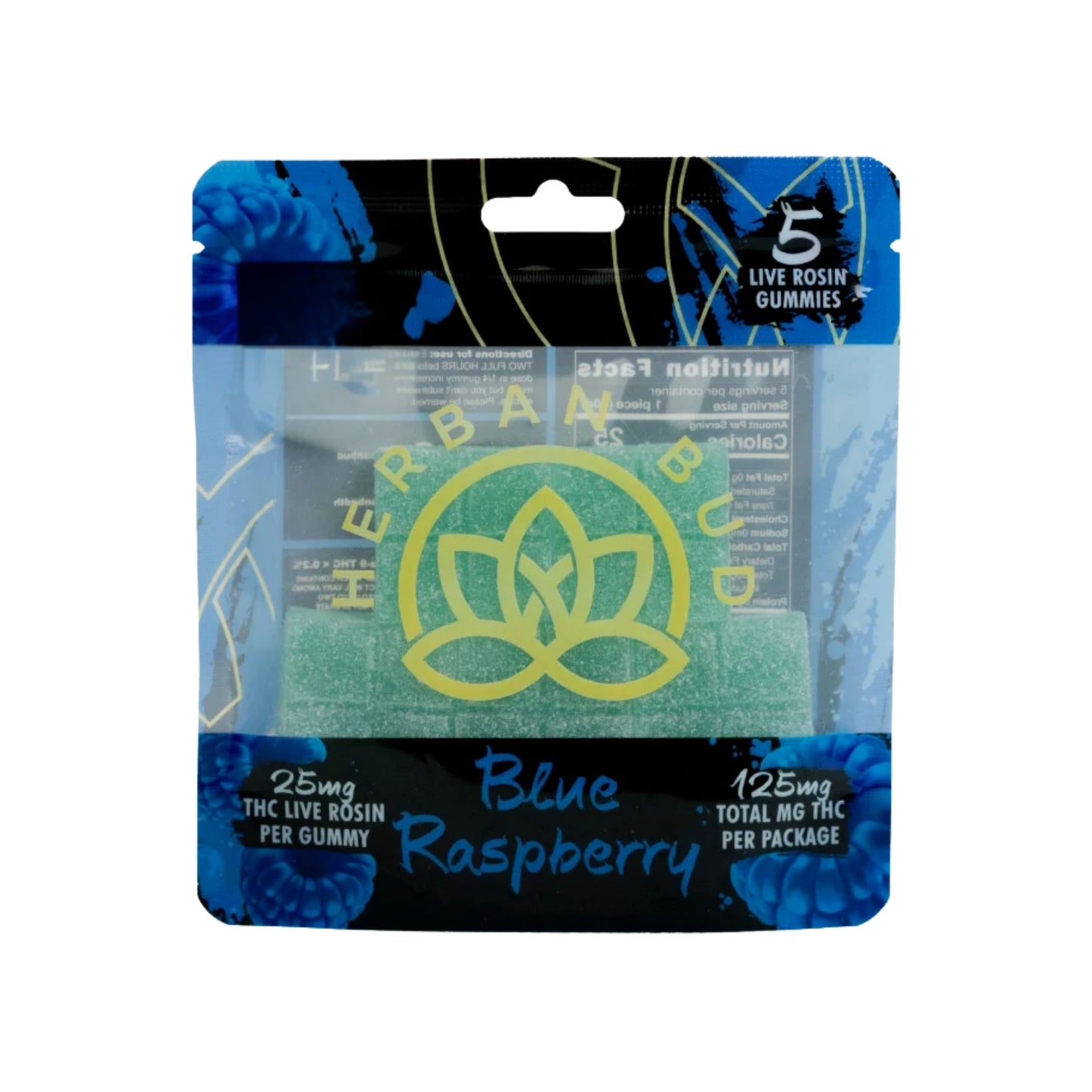 Jelly | Herban Bud Blue Raspberry Edibles gummy infused thc snack