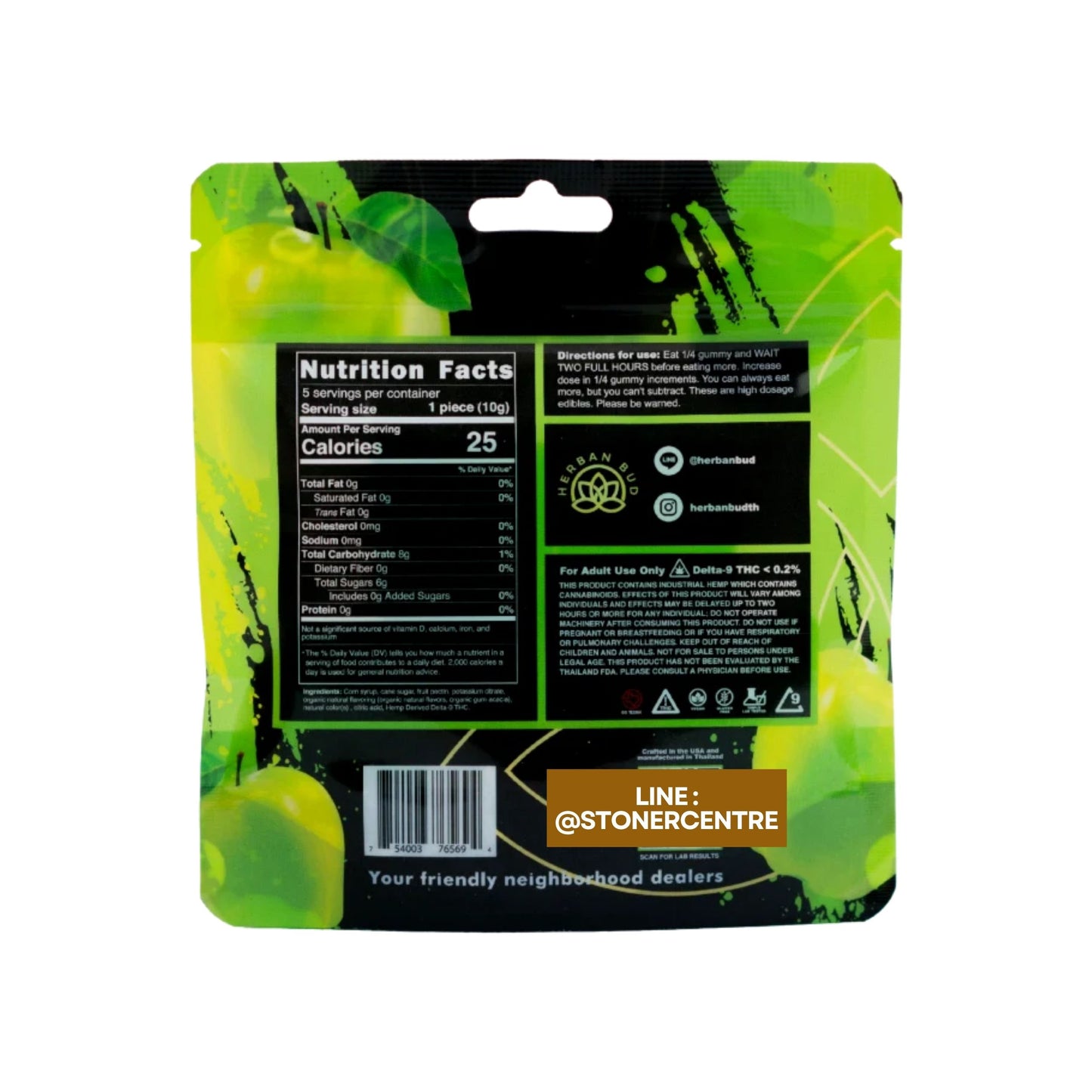 Jelly | Herban Bud Green Apple Edibles gummy infused thc snack